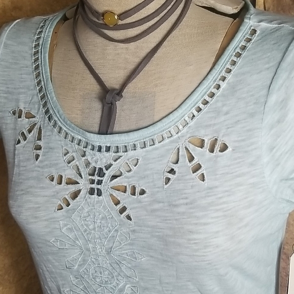 Tribal Tops - Tribal | scoop neck sea blue tshirt